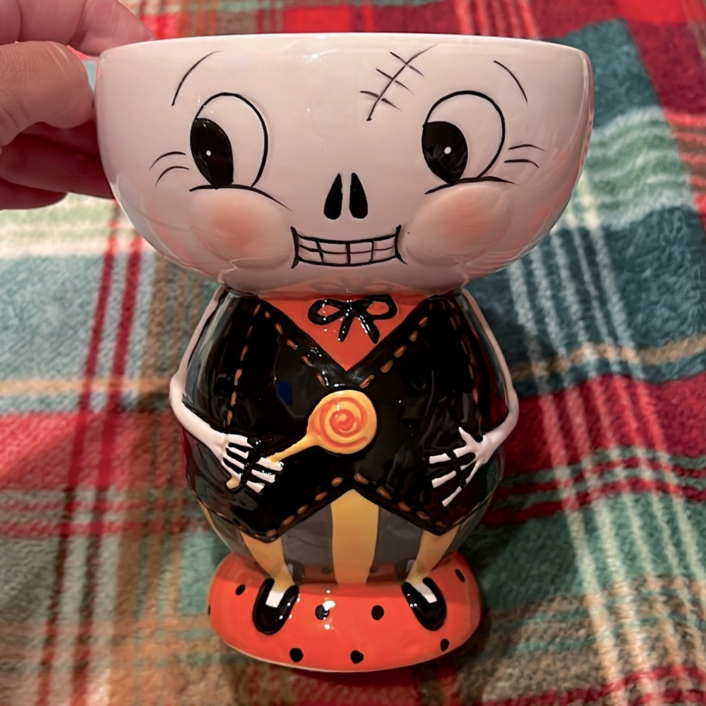 Johanna Parker Halloween Skeleton Candy Buddy Bowl